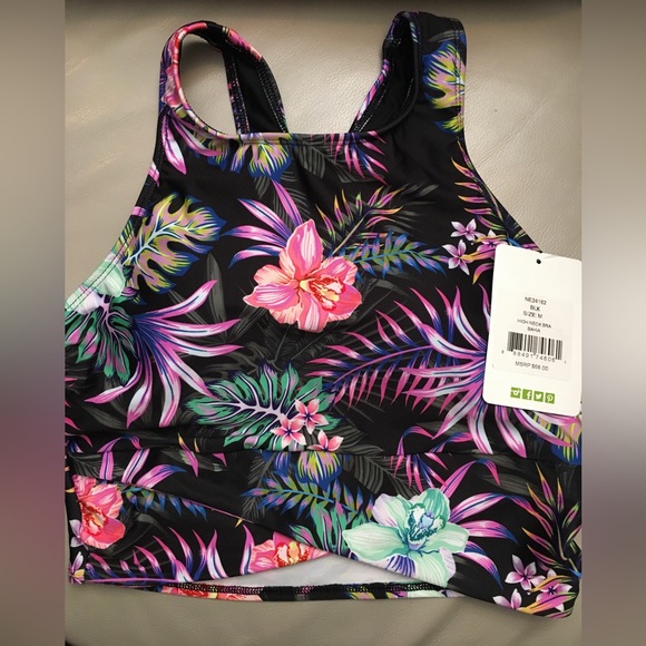 Next Tropical print Bikini Top Size M - Picture 2 of 3